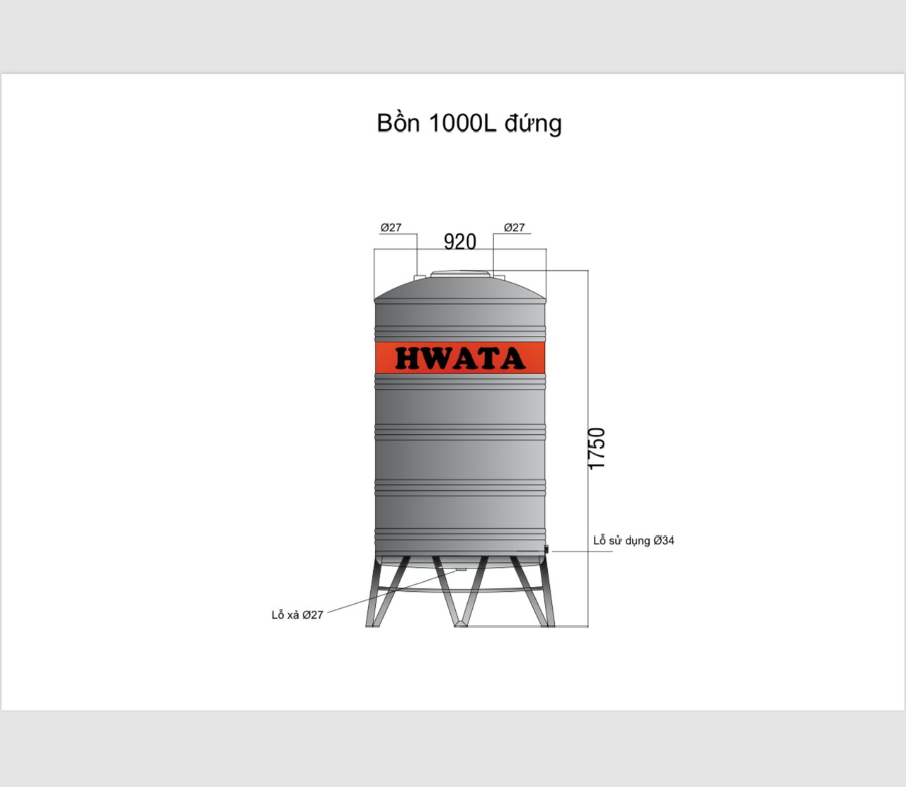 ban ve bon nuoc inox hwata 1000l dung